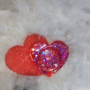 Bougeoir double coeur diamant